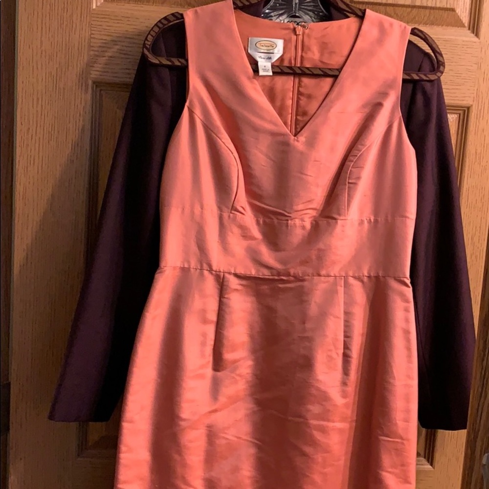 Talbots Peach Sleeveless Midi Dress